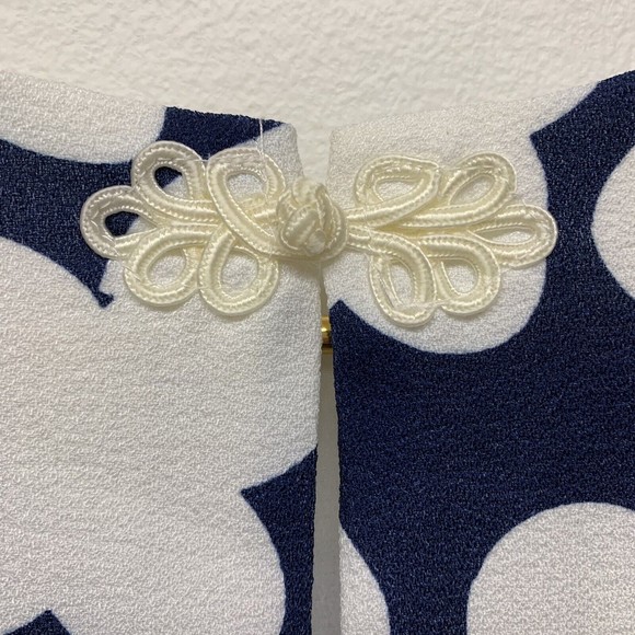 Pink Martini Short Sleeve Sheath Dress Size Small Pockets Navy Blue Crepe Floral - Picture 5 of 7